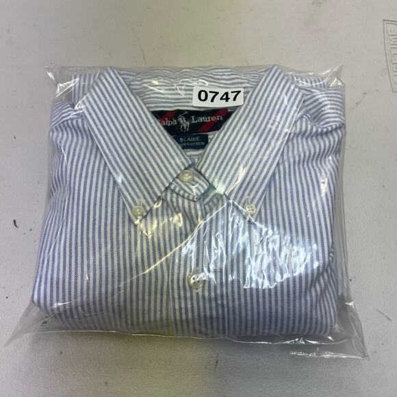 Ralph Lauren Blaire 100% Cotton stripped LS button up men's shirt size Large - Picture 15 of 15